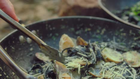 cooking black seafood pasta