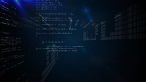 animación del procesamiento de datos sobre rastros de luz sobre fondo negro