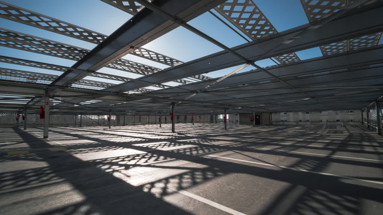 time-lapse in an open parking lot