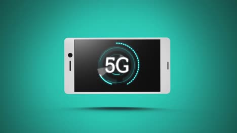 5g mostrado en el teléfono inteligente