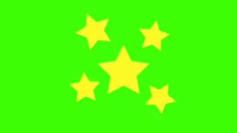 animation of stars icon on a green screen