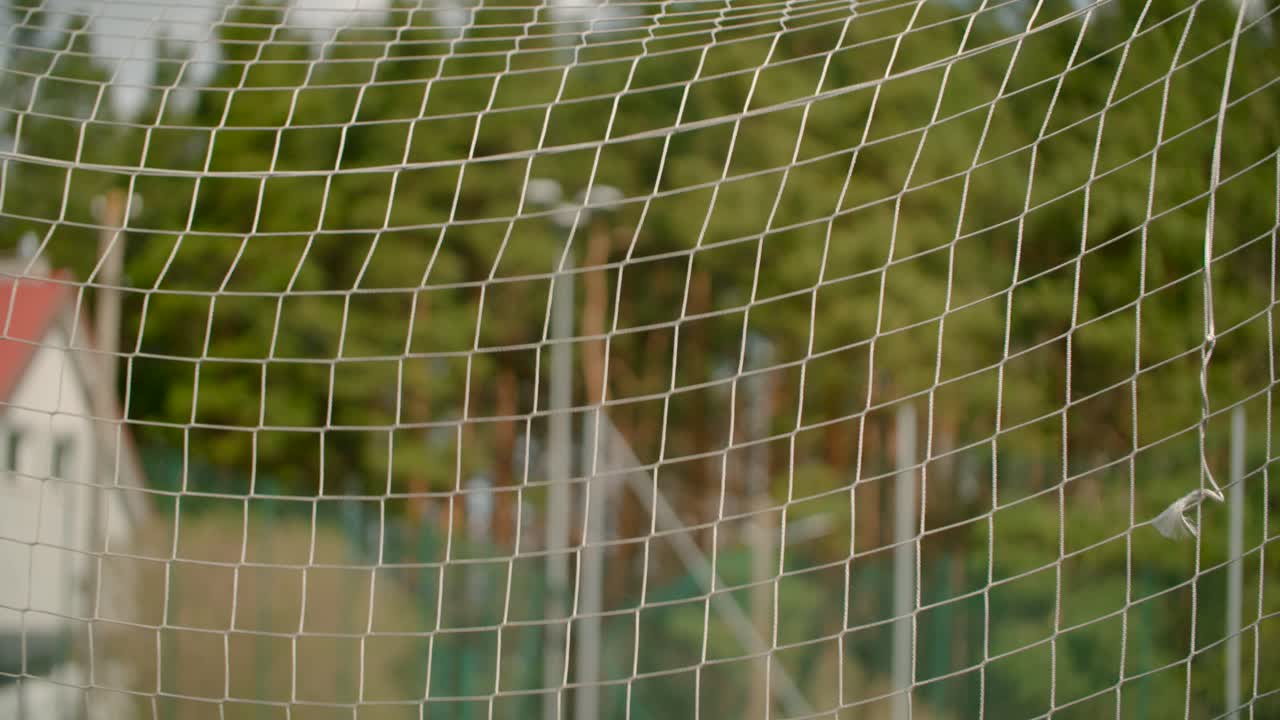 футбольный мяч попадает в гол