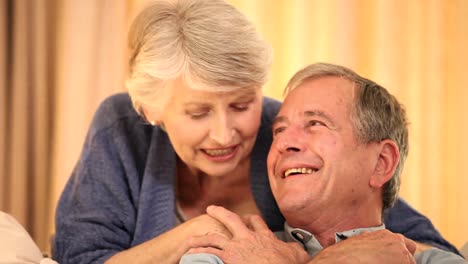 senior couple sharing a joke