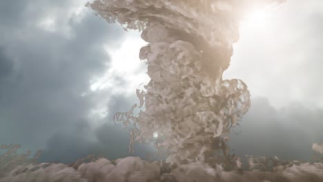 tornado hurricane and smoke stream 3d render