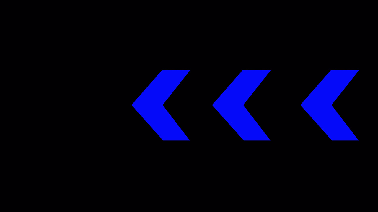 Animated Blue Chevron Arrows Moving on Black Background