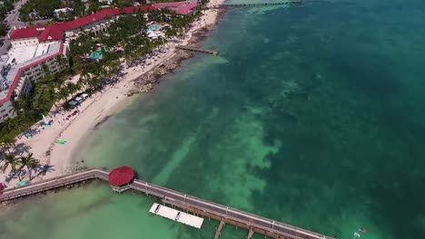 aerial: fly over the key west coastline on a beautiful day