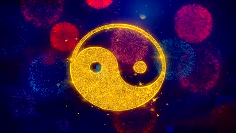양양 불교의 상징은 다채로운 불꽃놀이 입자입니다.