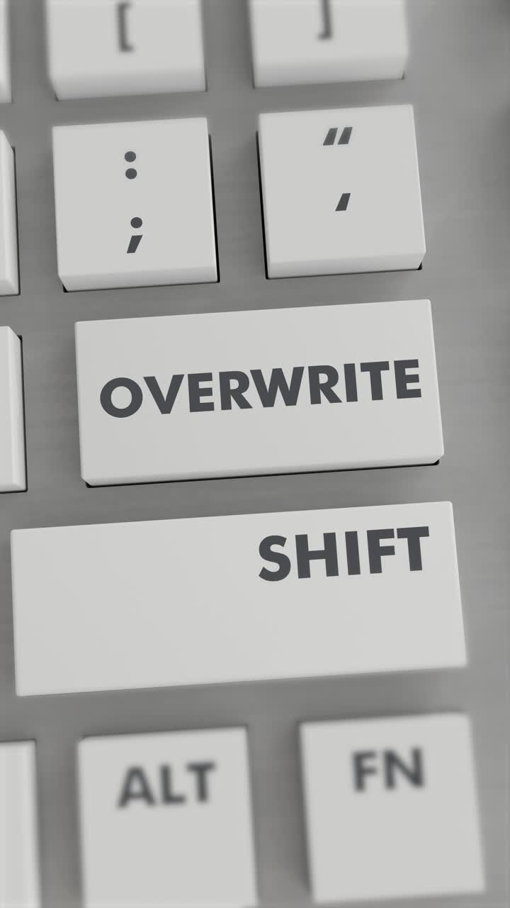 키보드에서 오버라이트 버튼을 누르면 수직 비디오