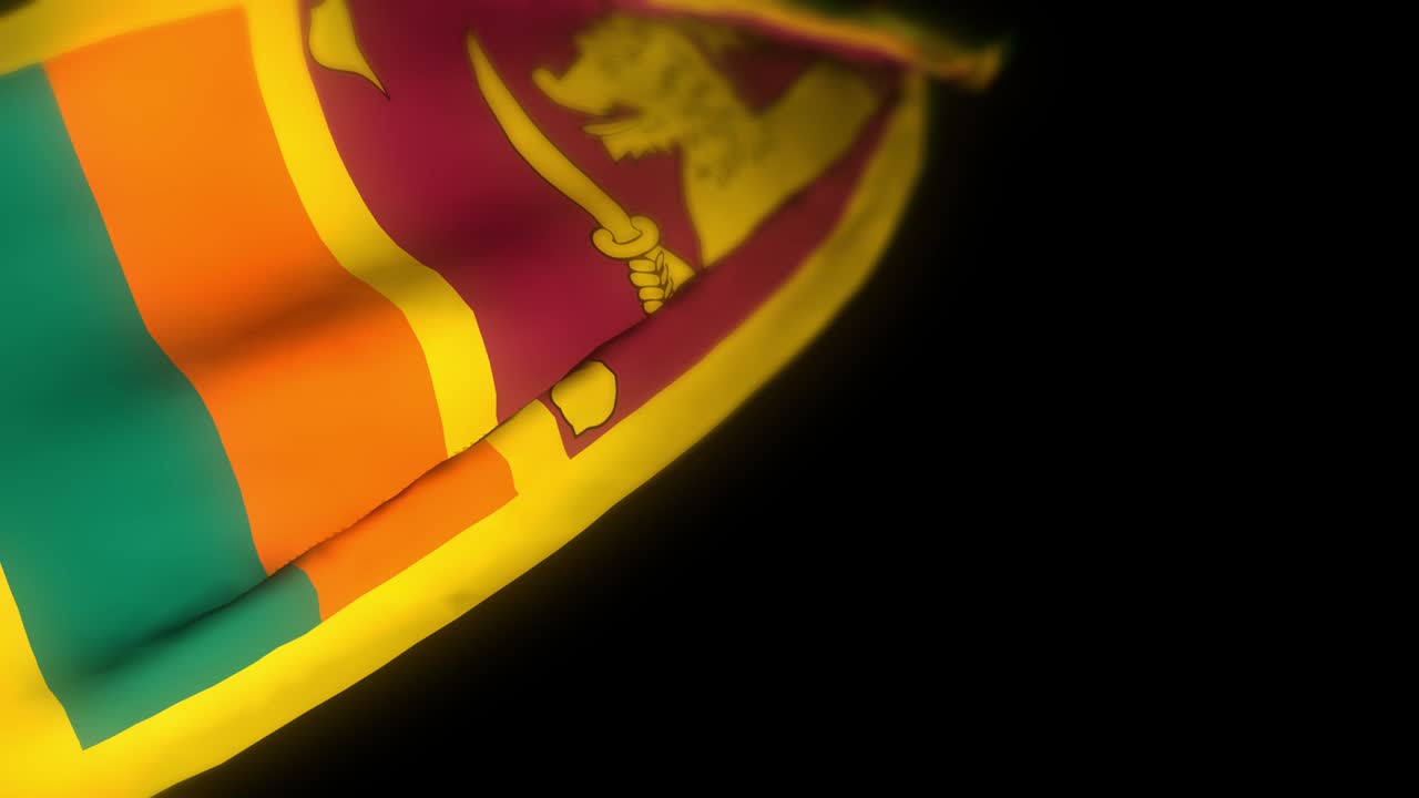 bandera de sri lanka, animación 3d realista de la bandera ondeando. bandera de sri lanka ondeando en el viento. bandera nacional de sri lanka. animación de bucle sin costuras. 4k de alta calidad, renderización 3d