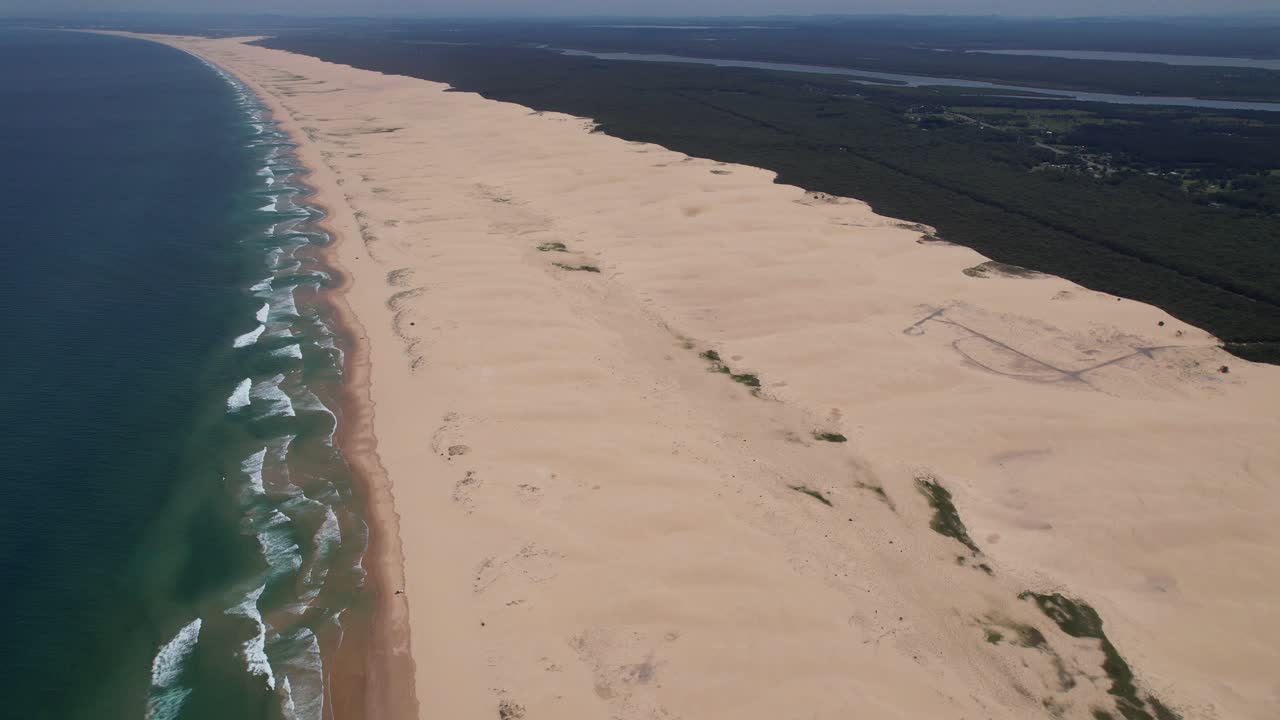 Drone Shot Of Stockton Beach In New South Wales, Australia