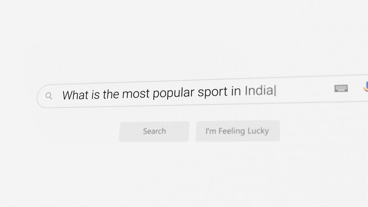 Searching for What is the most popular sport in India? on Internet browser