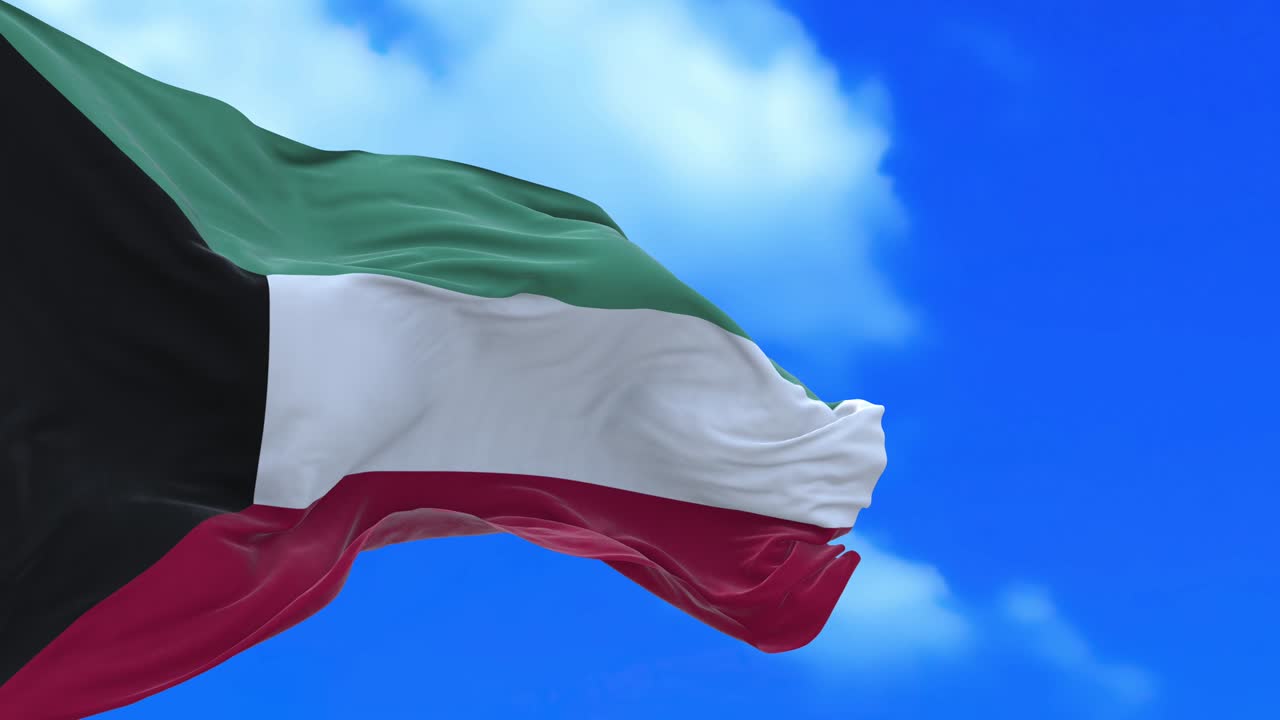 un bucle sin costuras de la bandera de kuwait.