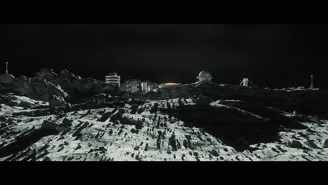 moon surface with a lunar base