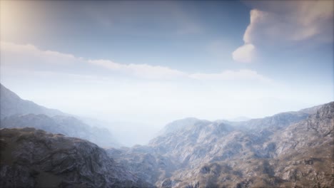 volcano crater landscape with fog