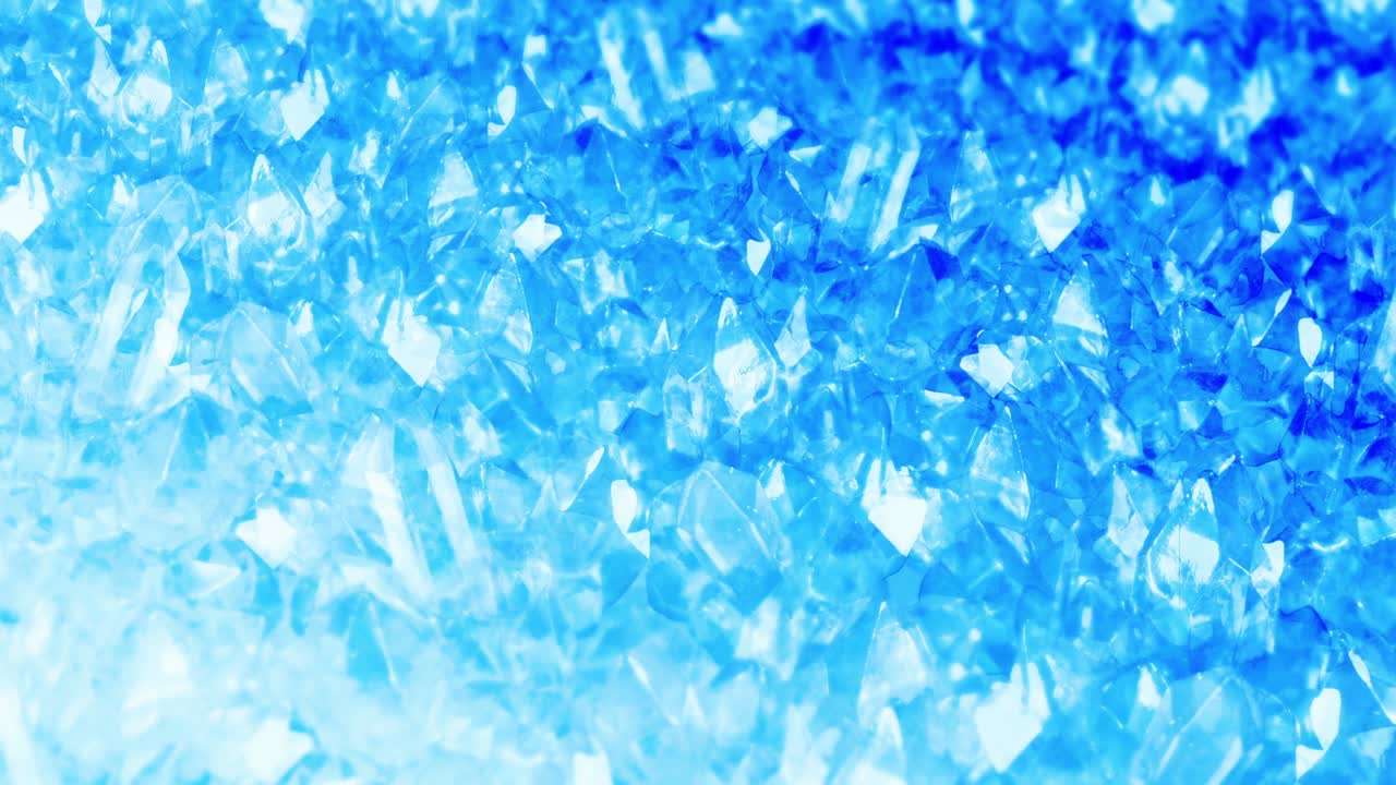 빙산의 가까운 시야. 추상적인 겨울 얼음 배경. 얼음 조각. 차가운 눈. 밝은 파란색. 부서진 얼음의 3d 애니메이션. 루프 애니메이션.