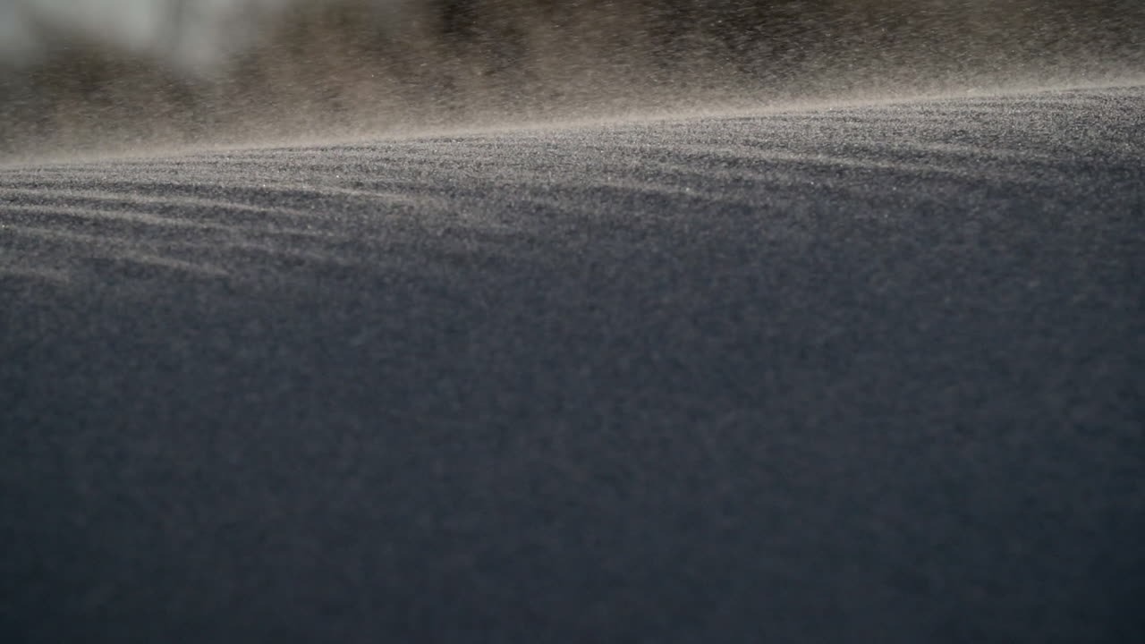 모래 언덕 위 에 모래 가 불어오는 것, 근접 사진