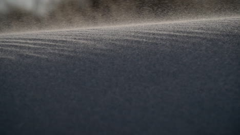 sand blows over a sand dune, closeup