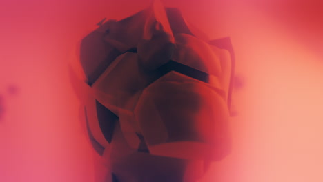 destroyed android heads on spikes on the neon pink background