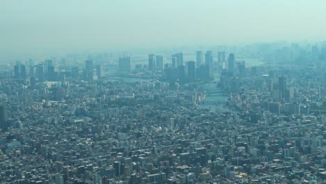 aerial view of tokyo with skylines from skytree tower