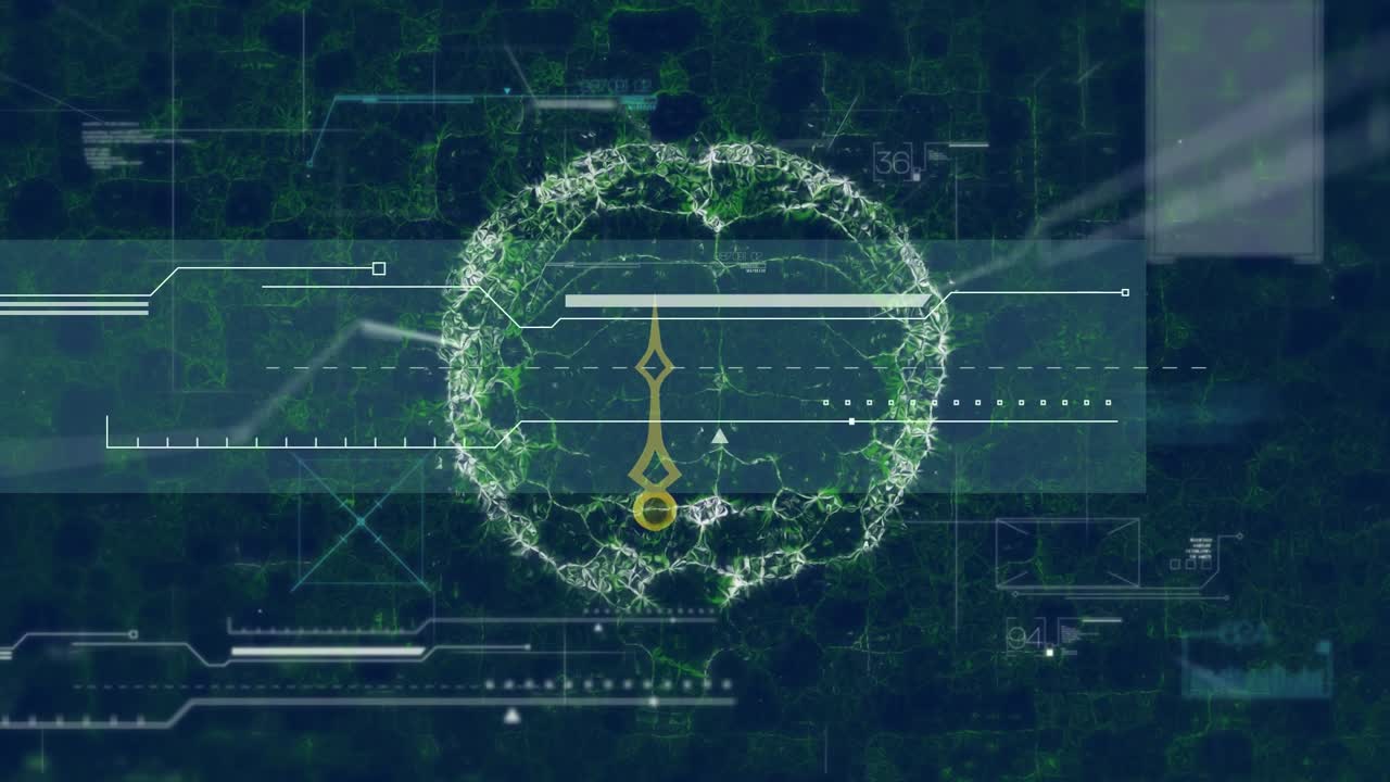 Animation of data processing over digital brain