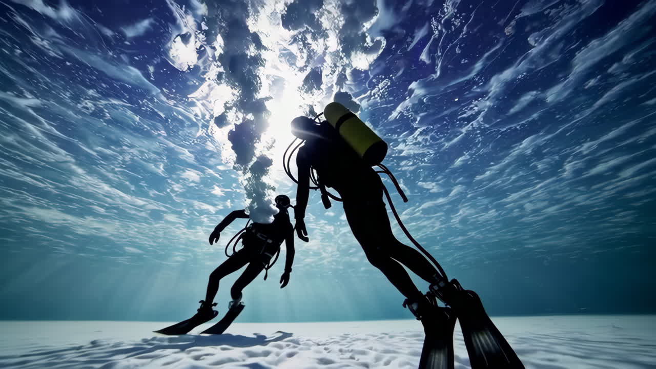 Scuba Divers Underwater