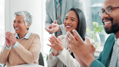 business team applauding success