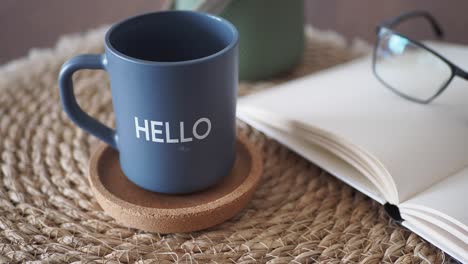 cozy morning routine with coffee and book