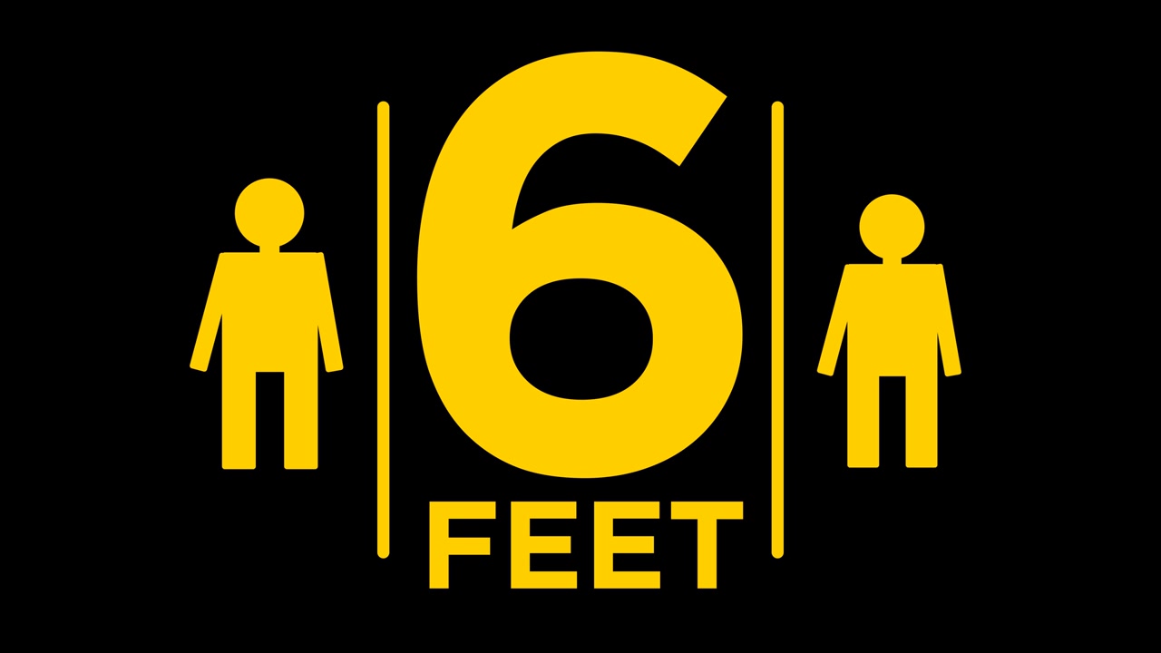 Social Distancing Animation 6 Feet Safe Distance