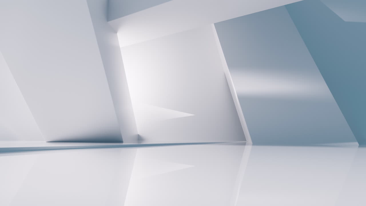 3d 렌더링의 기하학적 구조를 가진 빈 건물 구조