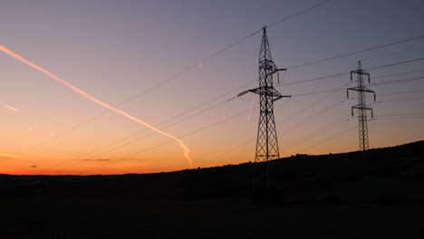 columns of high voltage high power sunlight in the moravia tuscany region