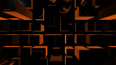 3d city map orange & black top shot