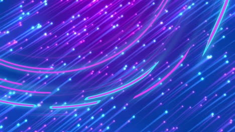 animation of glowing light trails of data transfer moving in fast motion