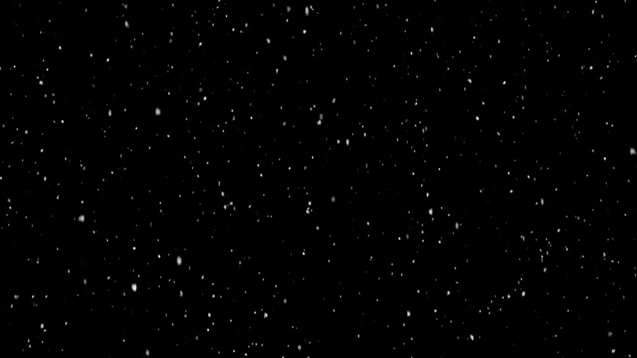 Animation of snow falling on black background