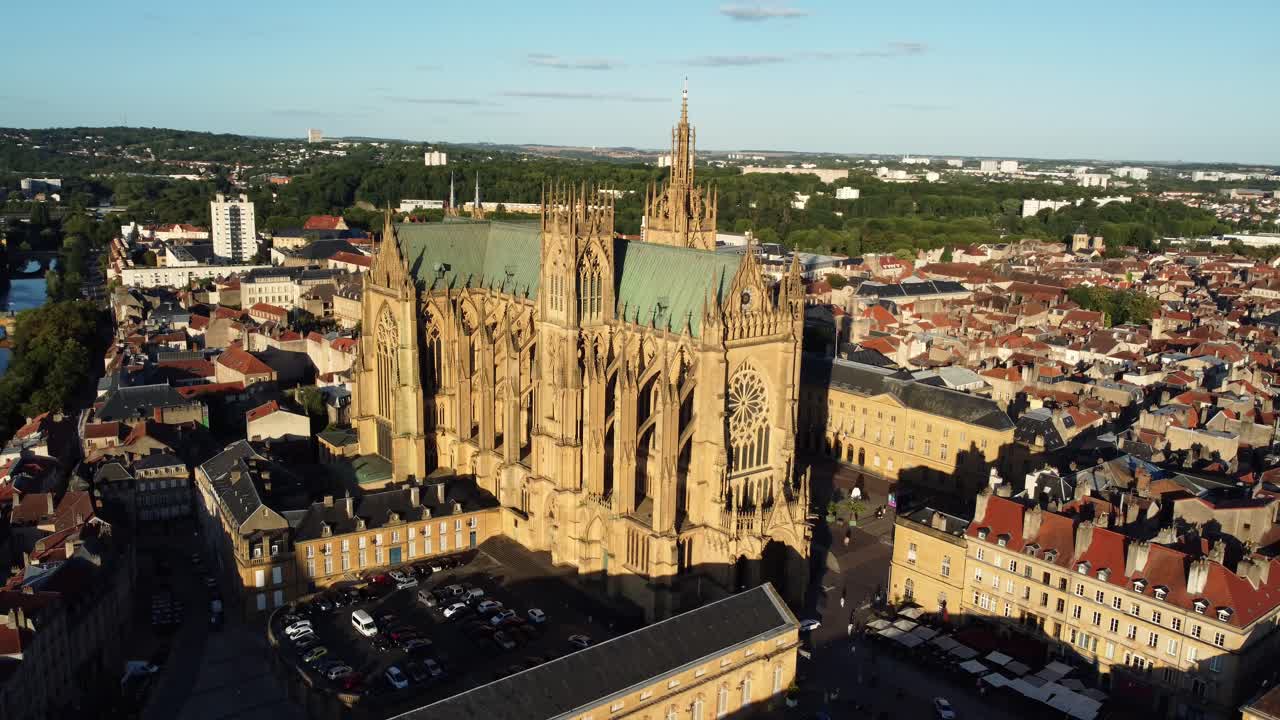 Aerial view of Metz Cathedral