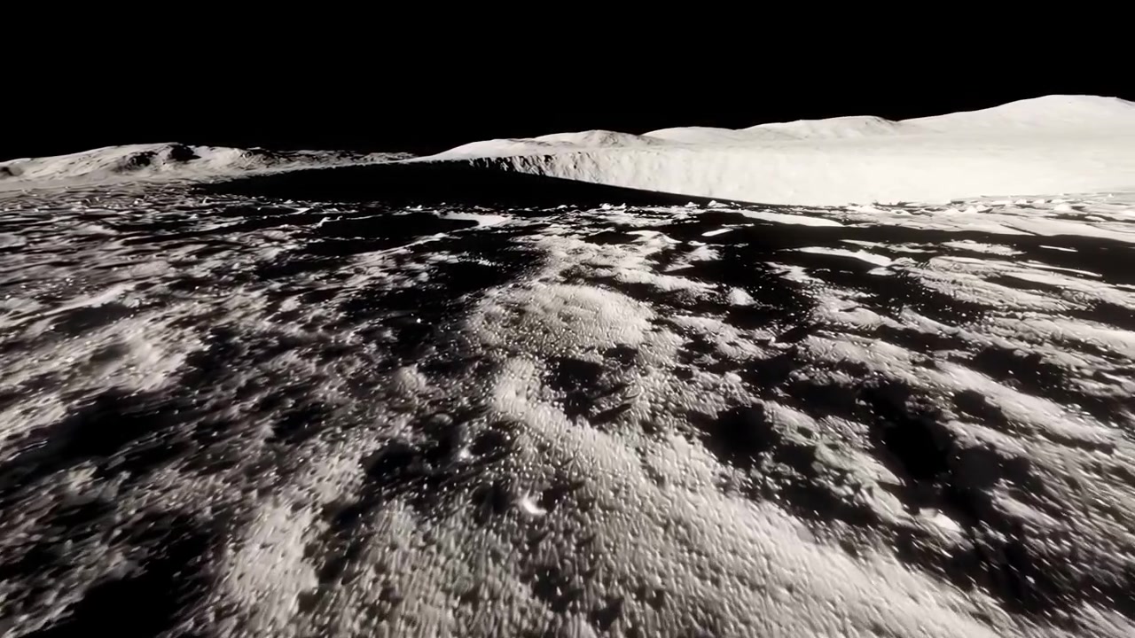 Low Altitude Aerial View of Lunar Surface