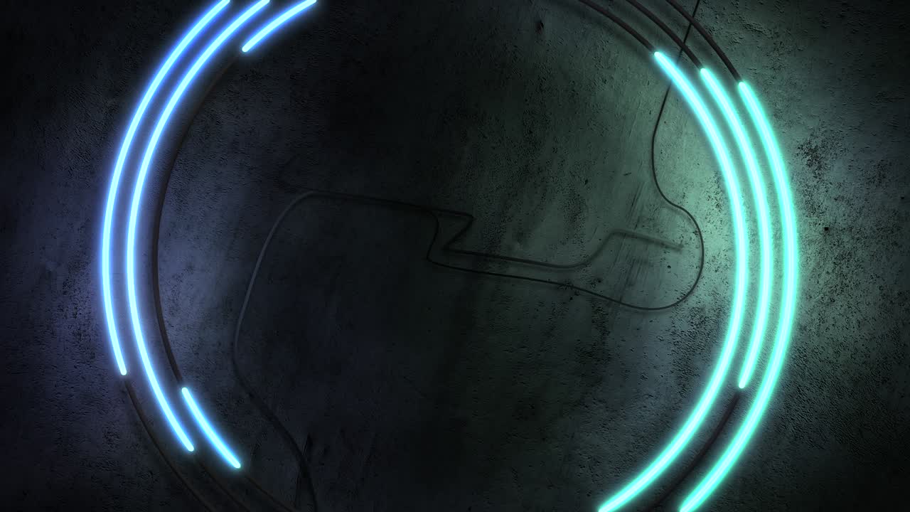 luces azules de neón en la pared