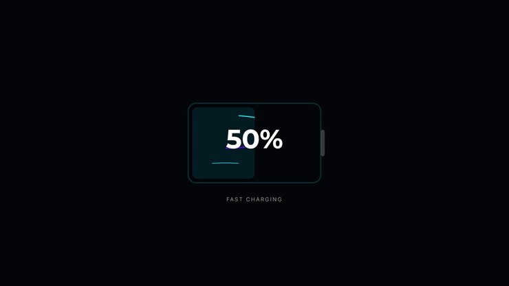 Digital Battery Fast Charging Percentage Animation