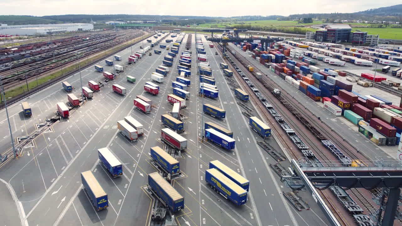 Aerial View of a Large Transportation Hub
