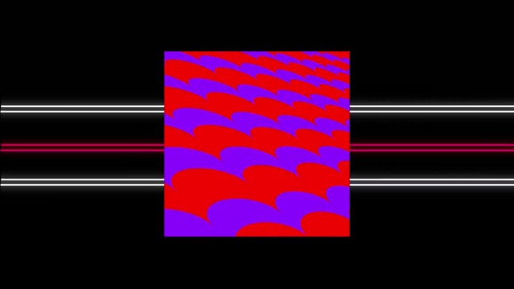 Animazione di forme e linee che si muovono su sfondo nero