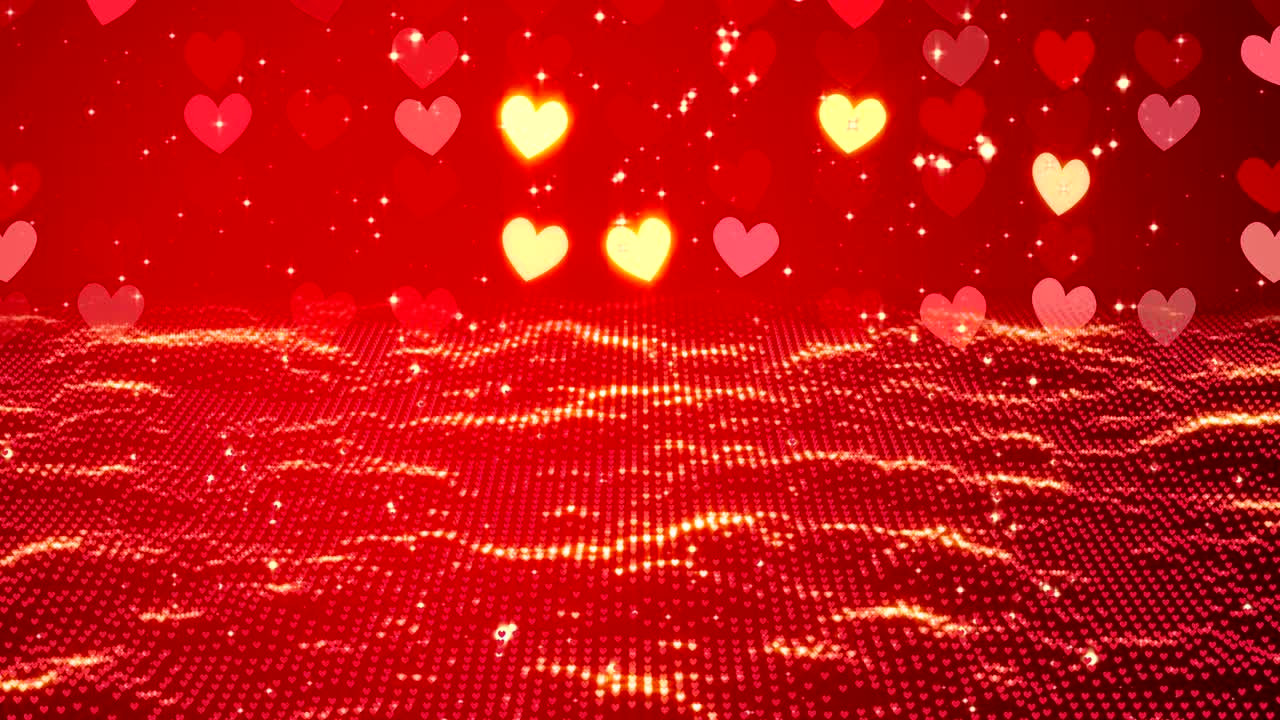 은 심장, 행복한 발렌타인 데이 배경, 3d 렌더링