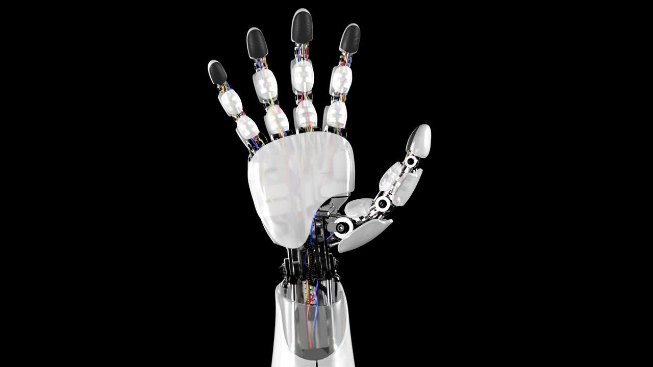 Robotic Hand on a Black and Green Backgrounds