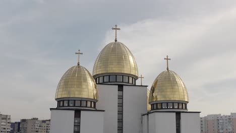 gold-domed church with crosses