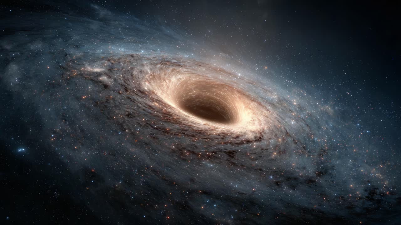 An Artist's Visualization of a Black Hole Surrounded by Cosmic Clouds, Stars, and Colors, Illustrating the Enigmatic Nature of These Fascinating Celestial Phenomena