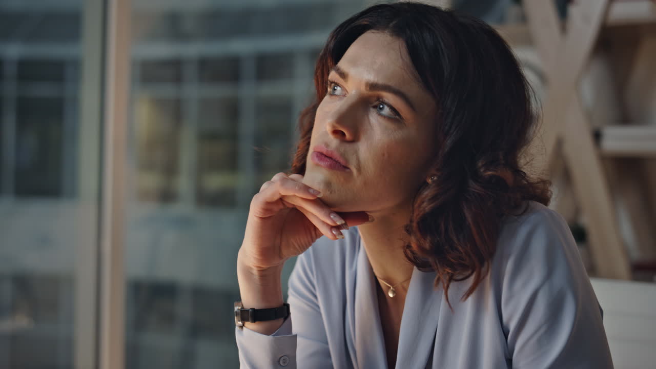 Closeup woman hands typing on laptop dark office. Businesswoman closing computer