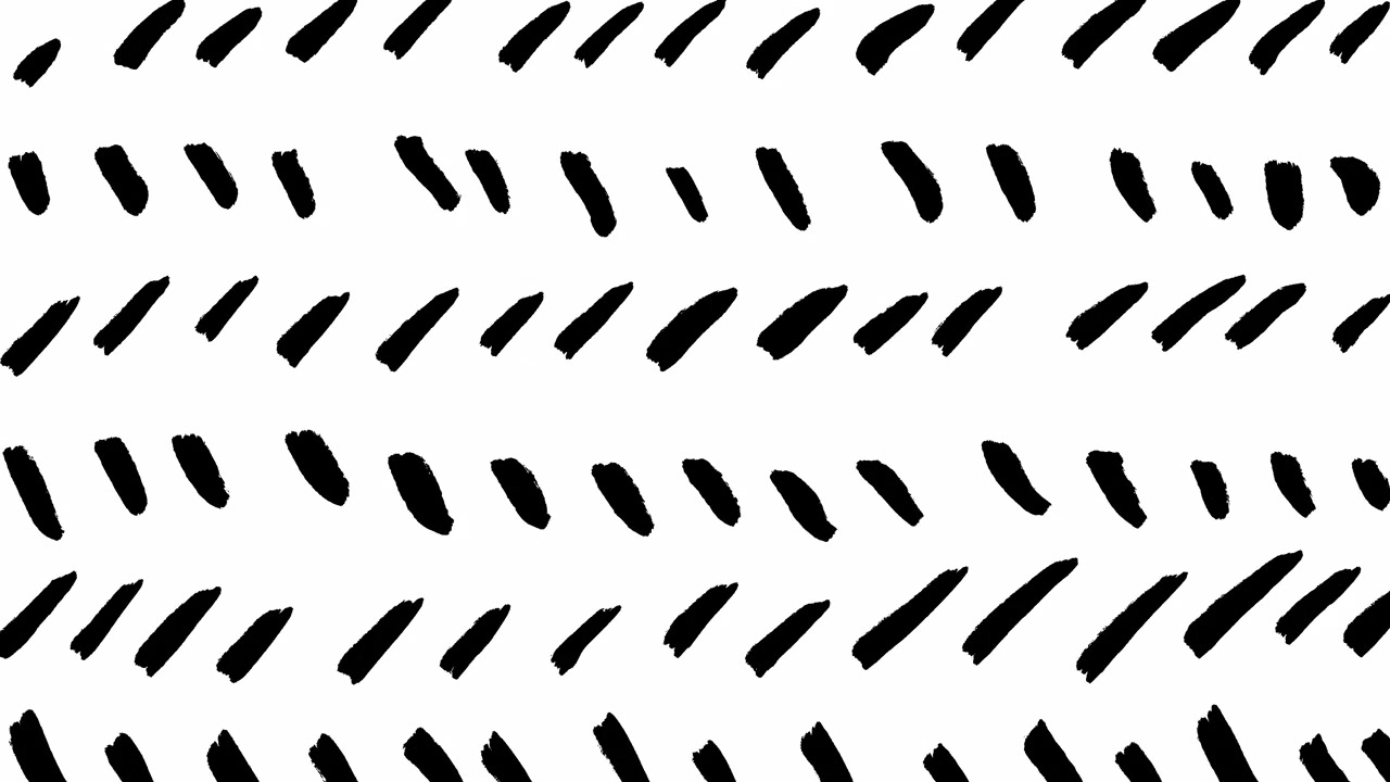 Animated Black Brush Strokes Pattern on White Background
