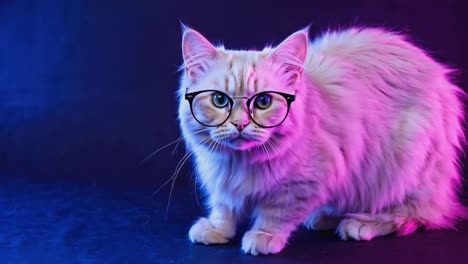 cat with glasses