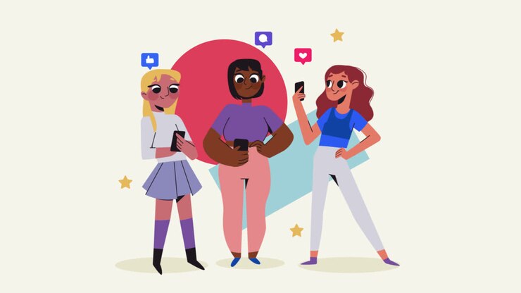Three Women Using Smartphones