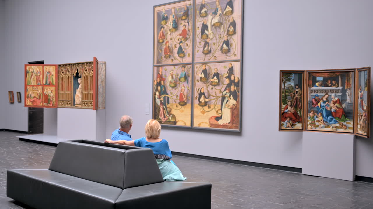 Frankfurt, Germany - 14 September, 2022: People admiring art in the Stadel Museum