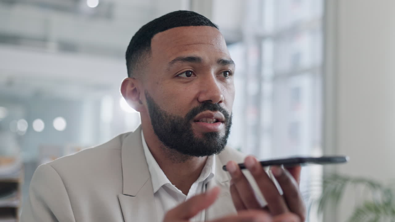 Businessman, phone call and hands talking