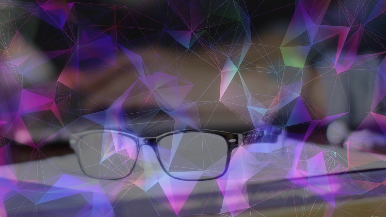 Blurred woman leaning, moving hand toward glasses, overlay drifting and tinting lenses for design